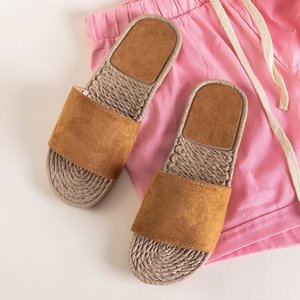 Flip-flops de culoare cămilă pentru femei Vasagi - Încălțăminte