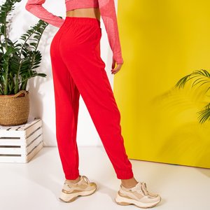 Joggers roșii pentru femei - Îmbrăcăminte
