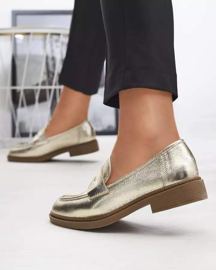 Mocasini de damă aurii Selenna- Footwear