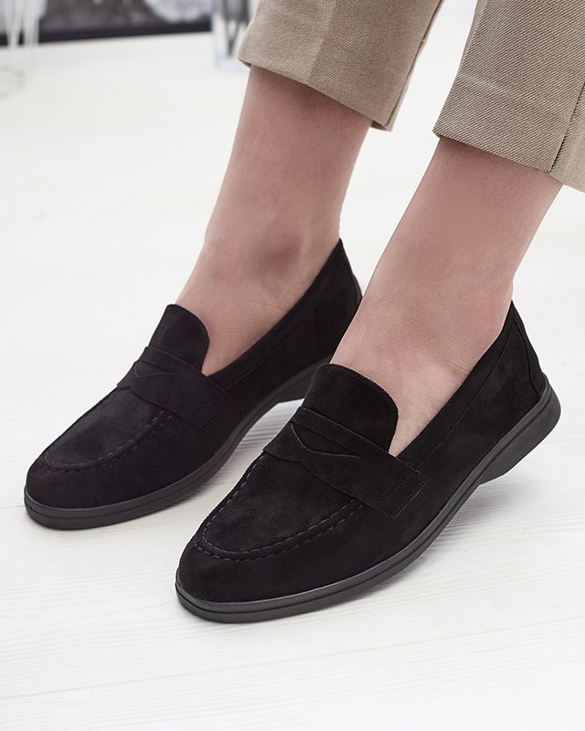 Mocasini de damă din eco-suede negru Daffer- Footwear