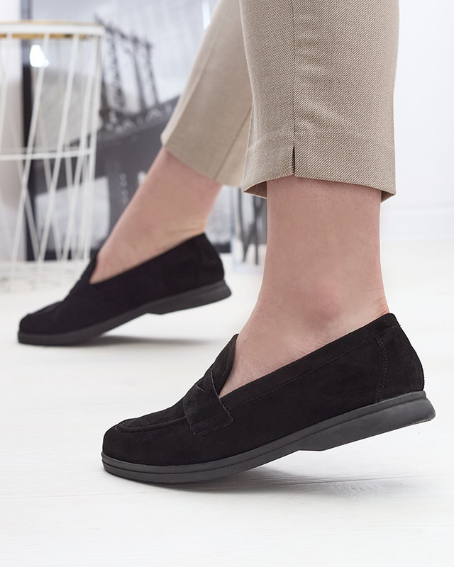 Mocasini de damă din eco-suede negru Daffer- Footwear