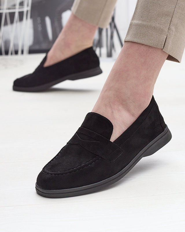 Mocasini de damă din eco-suede negru Daffer- Footwear