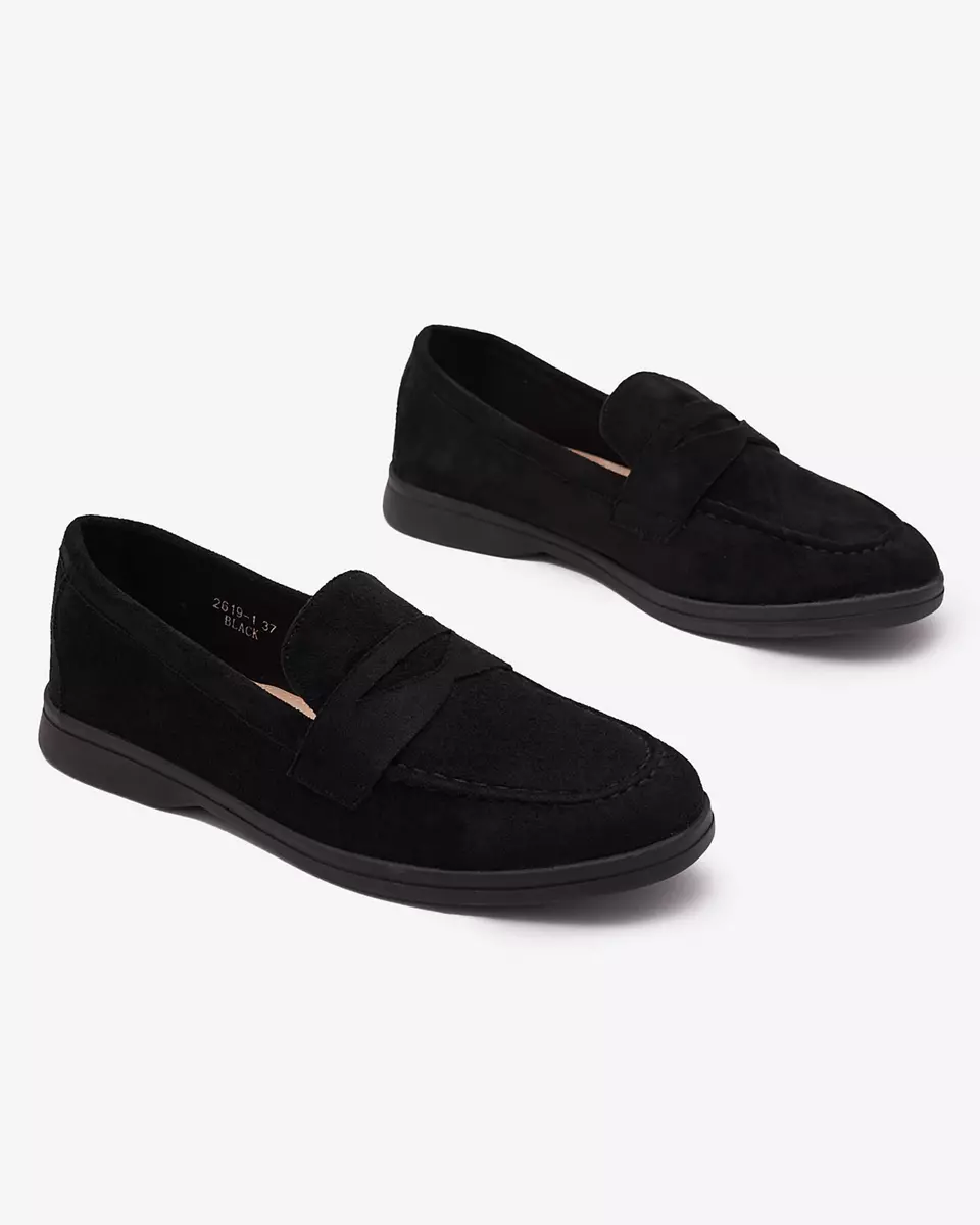 Mocasini de damă din eco-suede negru Daffer- Footwear