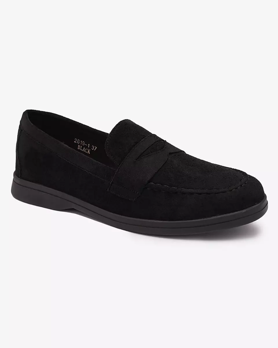 Mocasini de damă din eco-suede negru Daffer- Footwear