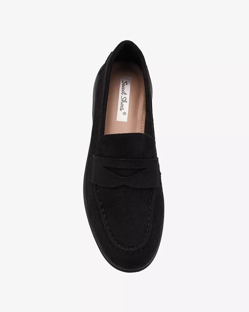 Mocasini de damă din eco-suede negru Daffer- Footwear