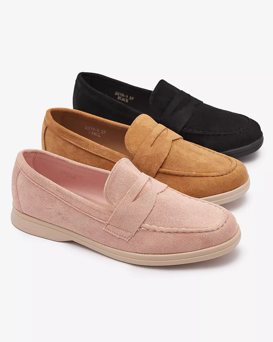 Mocasini de damă din eco-suede negru Daffer- Footwear