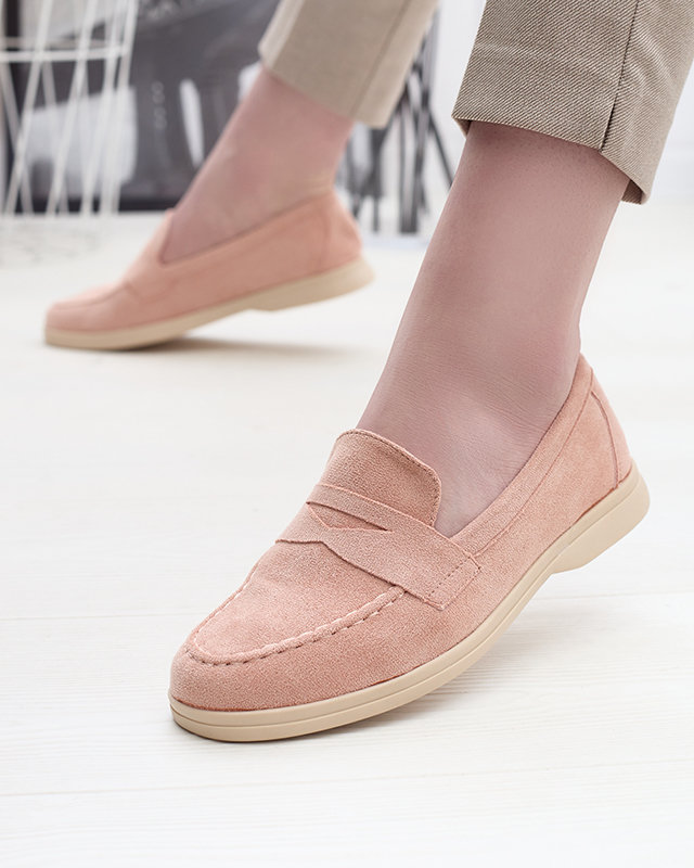 Mocasini de damă din eco-suede roz Daffer- Footwear