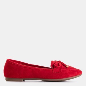 Mocasini de damă roșii cu arc Gasioa - Pantofi