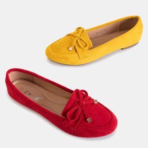 Mocasini de damă roșii cu arc Gasioa - Pantofi