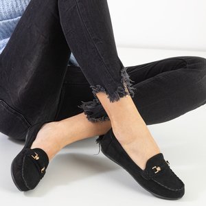 Mocasini negri din piele ecologică pentru femei Vivir - Pantofi