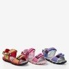 Niebieskie dziecięce sandały z różowymi wstawkami Yoci - Obuwie