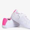 OUTLET Adidași albi pentru femei cu inserții roz Xandra - Încălțăminte