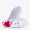OUTLET Adidași albi pentru femei cu inserții roz Xandra - Încălțăminte