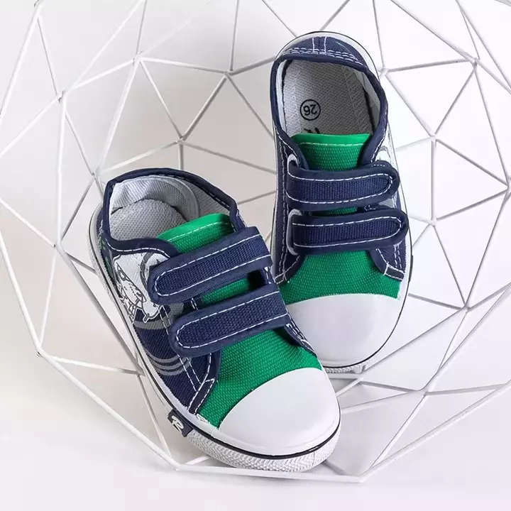 OUTLET Adidași de culoare albastră pentru copii cu Velcro Kail- încălțăminte