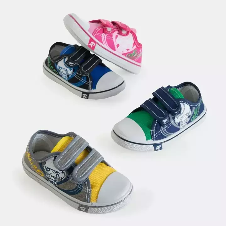 OUTLET Adidași de culoare albastră pentru copii cu Velcro Kail- încălțăminte