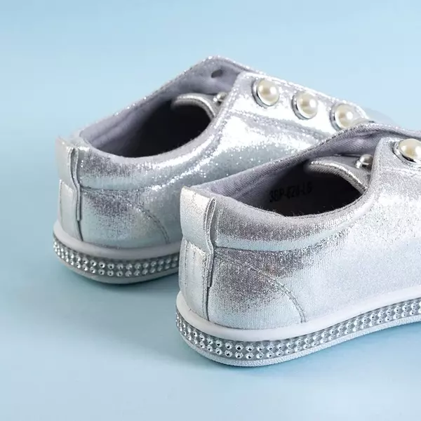 OUTLET Adidași pentru copii cu perle argintii argintii Merena - Încălțăminte