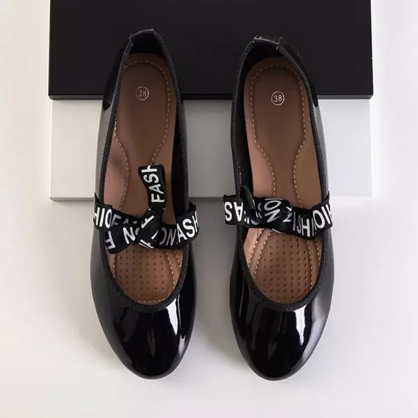 OUTLET Balerini dama lăcuți negru Cybelo - Pantofi