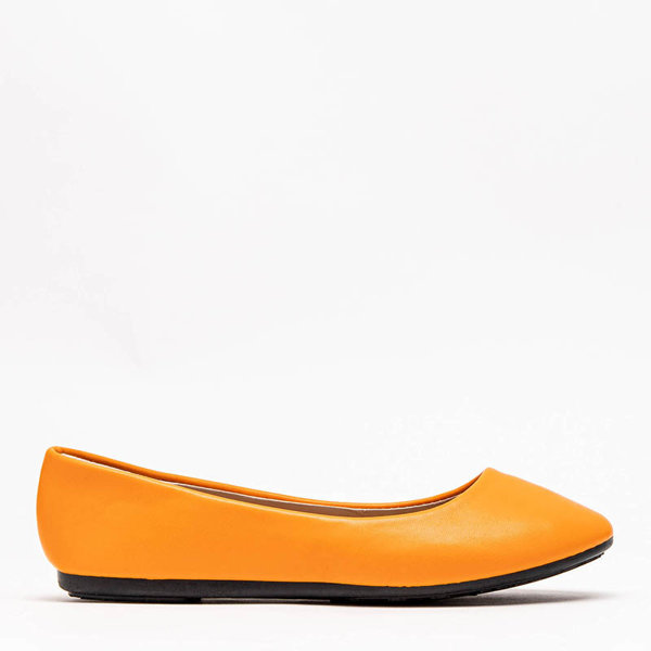 OUTLET Balerini portocalii din piele ecologica Falo - Pantofi