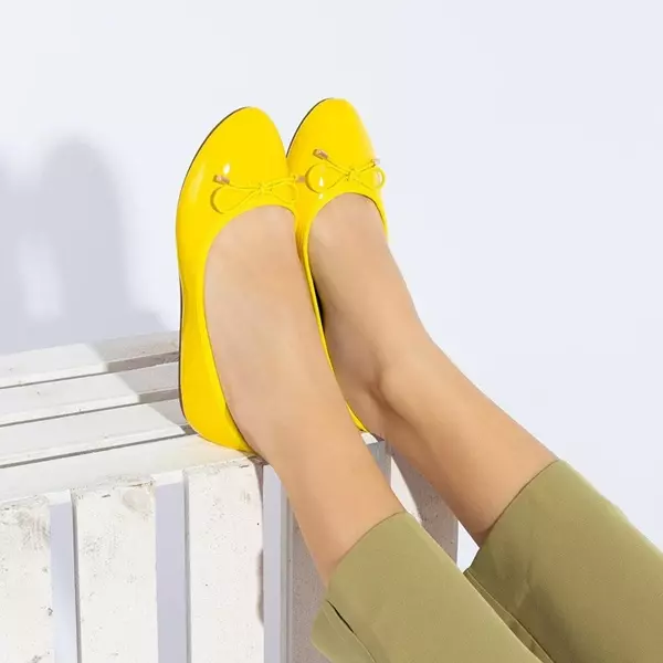 OUTLET Balerini vernisate galben pentru femei Suzzi - Încălțăminte