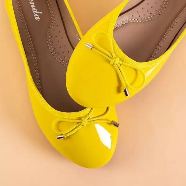 OUTLET Balerini vernisate galben pentru femei Suzzi - Încălțăminte