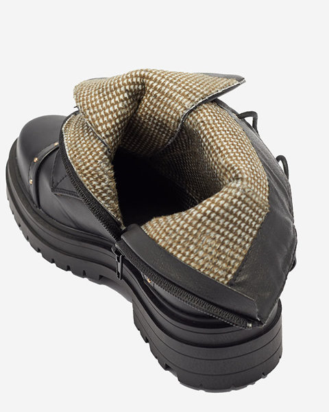 OUTLET Cizme bagger de damă de culoare neagră Ecillo- Footwear