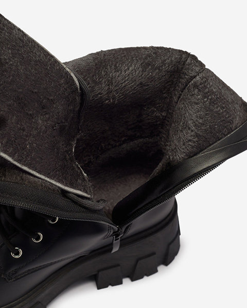 OUTLET Cizme cu șiret pentru femei negre Asilaho- Footwear