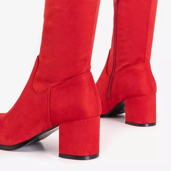 OUTLET Cizme de damă roșii Elvina- Pantofi