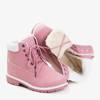 OUTLET Cizme de drumeție roz cu inserție albă Adeline - Pantofi