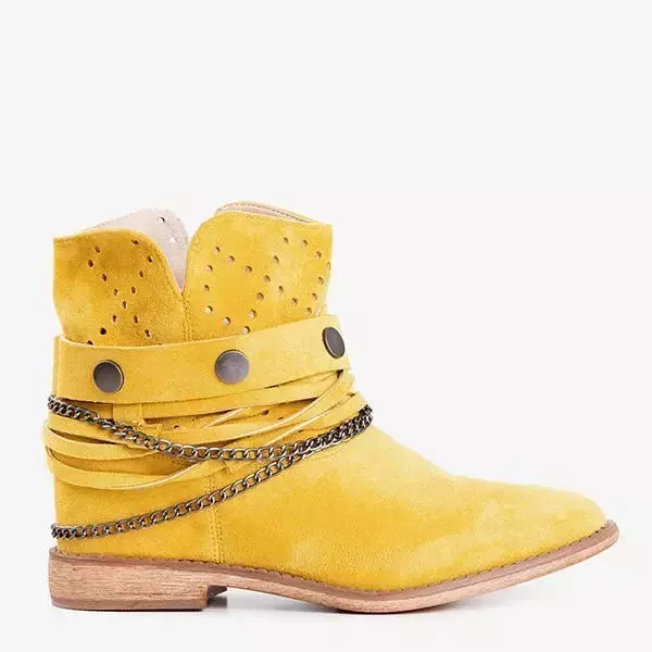 OUTLET Cizme galbene a'la cizme de cowboy pe o pană de interior Salemi - Încălțăminte