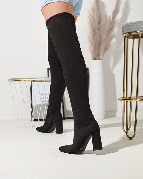 OUTLET Cizme stiletto negre de damă din piele ecologică Nerreg- Footwear