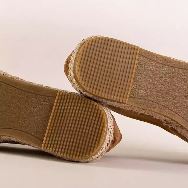 OUTLET Espadrile de dama din piele ecologica maro deschis Silina - Pantofi