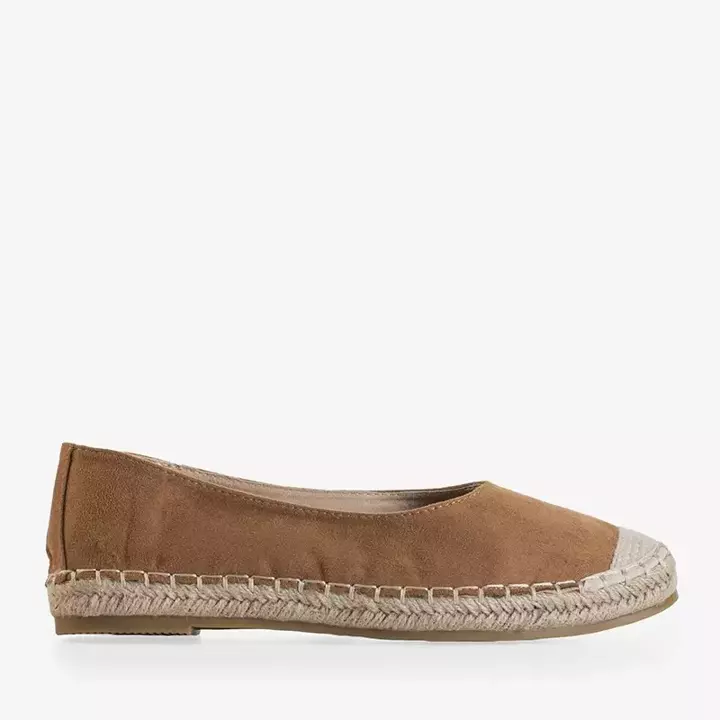 OUTLET Espadrile de dama din piele ecologica maro deschis Silina - Pantofi