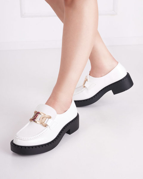 OUTLET Pantofi dama alb din piele ecologica Cammi - Incaltaminte