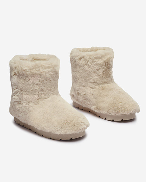 OUTLET Pantofi de damă a'la cizme de zăpadă de culoare bej Ottola- Footwear