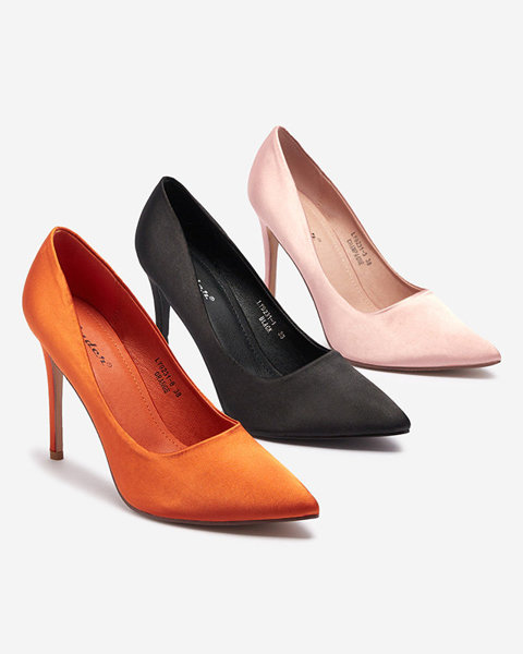 OUTLET Pantofi de damă din satin portocaliu pe un stiletto mai înalt Norija - Încălțăminte