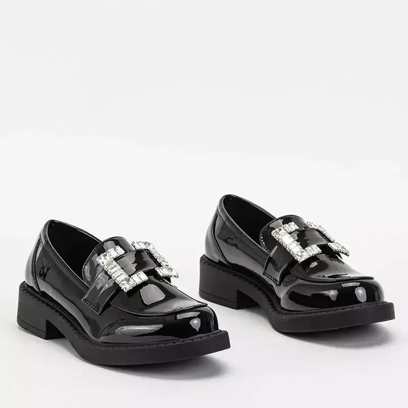OUTLET Pantofi de dama negri cu cristale Larri - Incaltaminte