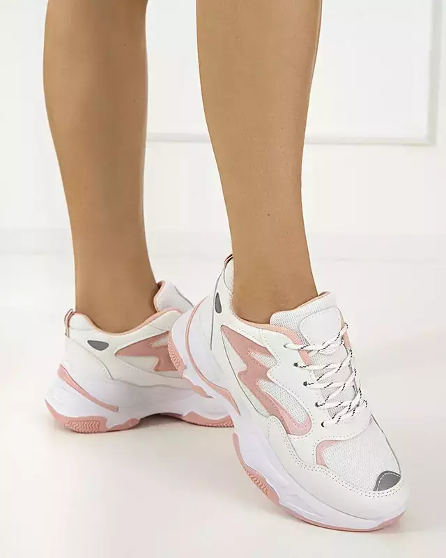 OUTLET Pantofi sport dama roz si alb Tenisi Krinosi - Incaltaminte