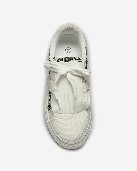 OUTLET Pantofi sport de damă albi cu imprimeu Harrett - Încălțăminte