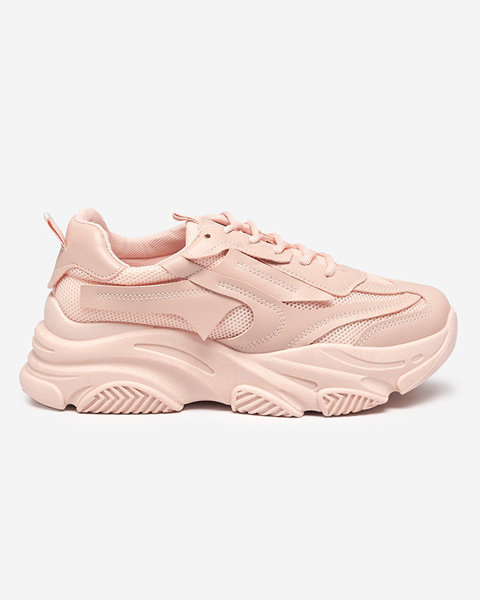 OUTLET Pantofi sport de dama roz pe talpa masiva Okis - Incaltaminte