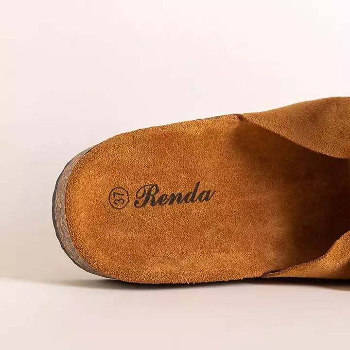 OUTLET Papuci de dama maro cu funda Alanzina - Încălțăminte