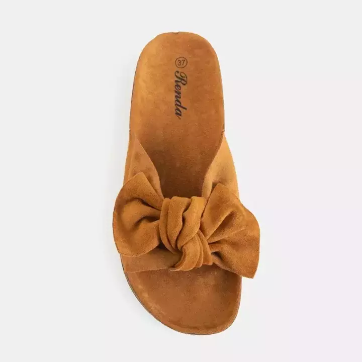 OUTLET Papuci de dama maro cu funda Alanzina - Încălțăminte