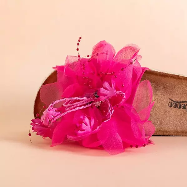 OUTLET Papuci roz pentru femei pe platforma Izylda - Încălțăminte