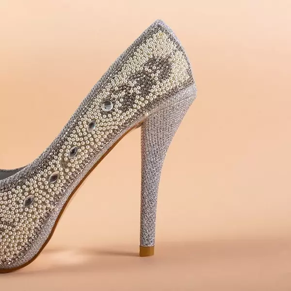 OUTLET Pompe argintii strălucitoare pe stiletto Marni - Pantofi