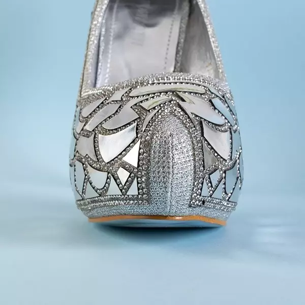 OUTLET Pompele argintii pentru femei cu toc înalt Sera - Pantofi