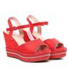 OUTLET Sandale cu pene roșii Abigalia- Pantofi