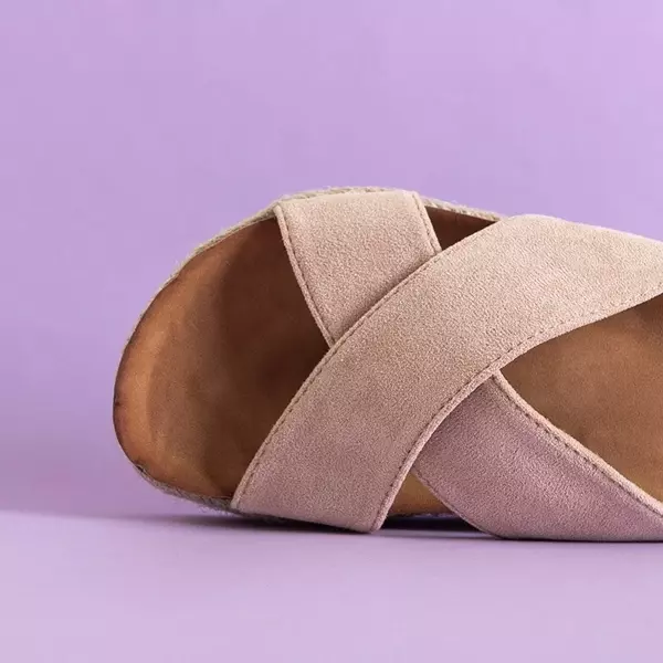 OUTLET Sandale cu platformă pentru femei bej Martiu - Încălțăminte