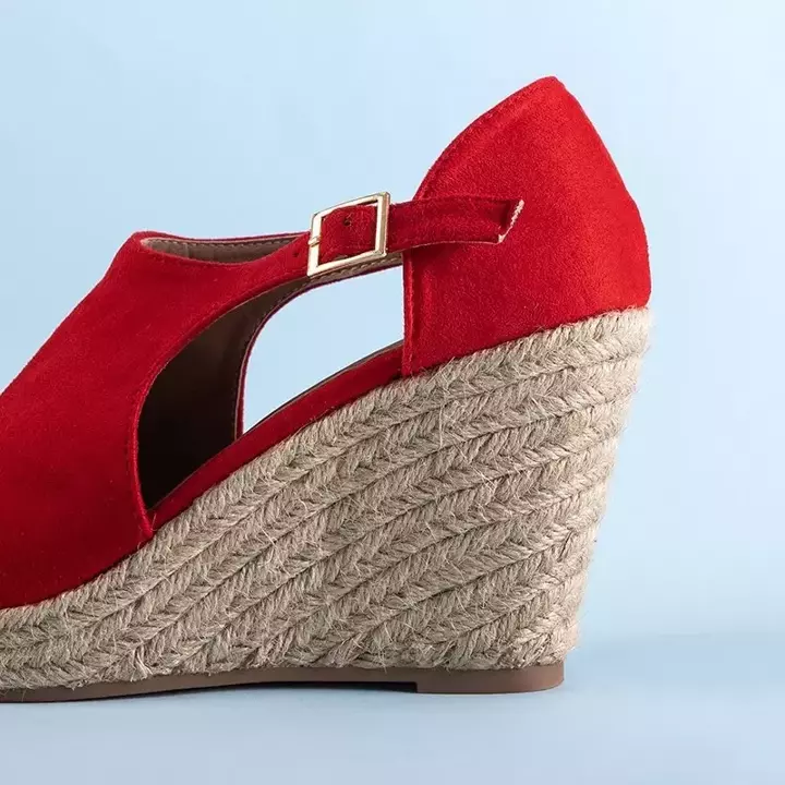 OUTLET Sandale cu toc roșu pentru femei Lusia - Încălțăminte