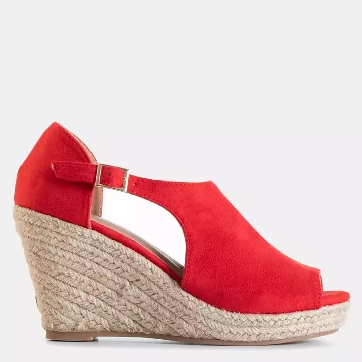 OUTLET Sandale cu toc roșu pentru femei Lusia - Încălțăminte