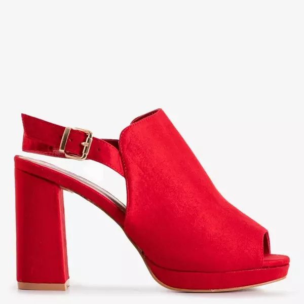 OUTLET Sandale cu toc roșu pentru femei Wefira - Încălțăminte