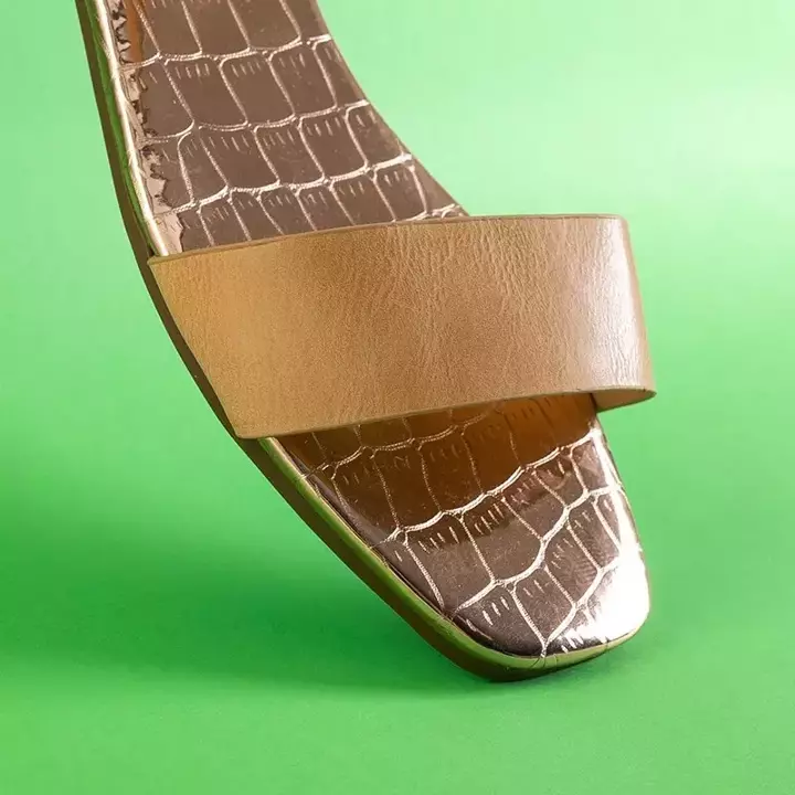 OUTLET Sandale de dama bej cu inserție în oglindă Mannika - Pantofi